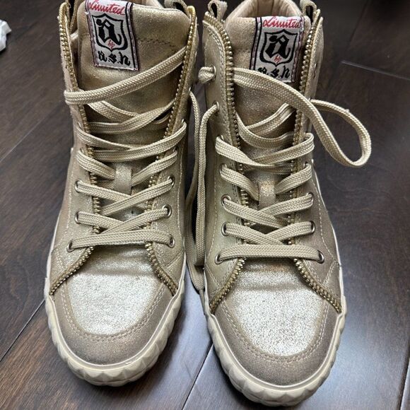 𝅺euc Ash High Tops, Gold Champagne Color, Size 9 - Picture 4 of 15